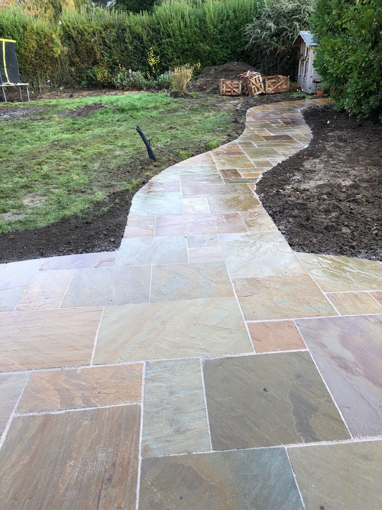 Autumn Brown Sandstone Path and Patio