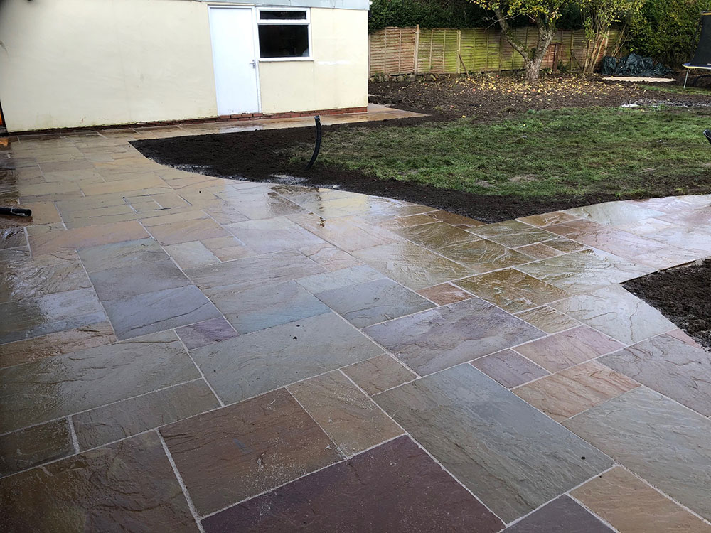 Autumn Brown Sandstone Path and Patio